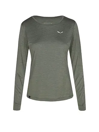 SALEWA | T-shirt de sport à manches longues pour femme Puez Melange Dry'Ton | dunkelgrün